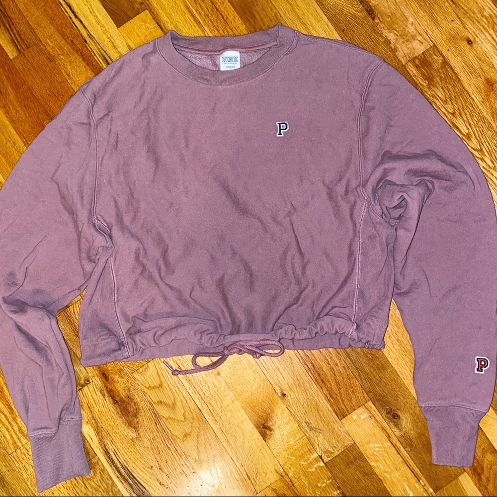 VS PINK crop tie crew neck